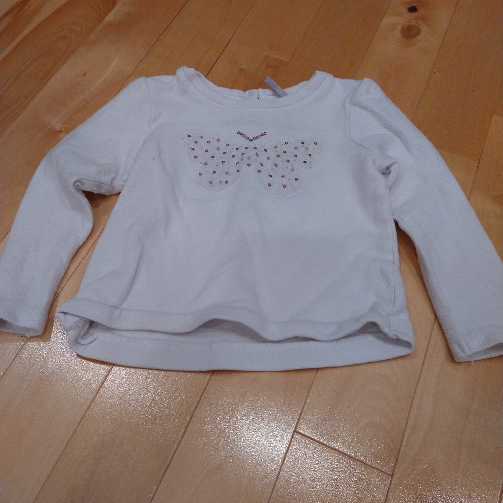 2T Orchestra white sequin butterfly 🦋 sweater French